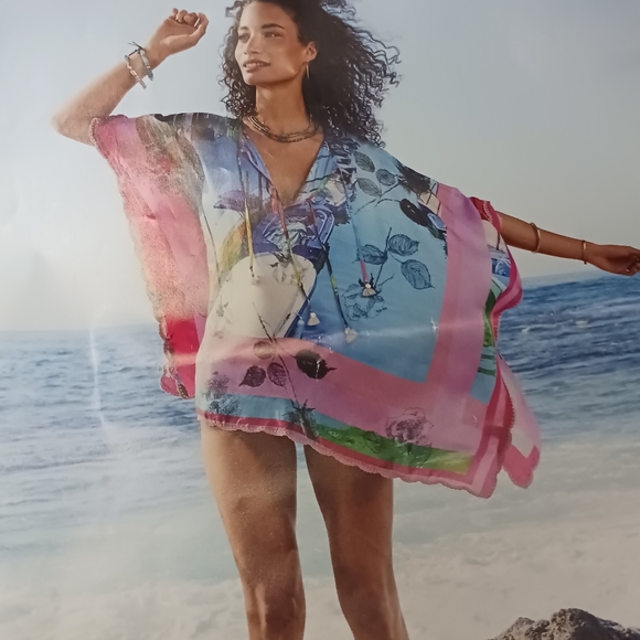 Multi Color Silk Beach Kimono - Picture 16 of 16